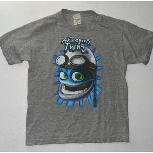 VTG Crazy Frog The Annoying Thing Short‎ Sleeve T-Shirt Size YOUTH XL Gray Y2K